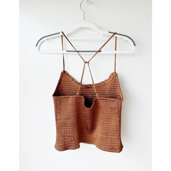 FREE PEOPLE Right On Cropped Cami Tank in Rust - Picture 3 of 3